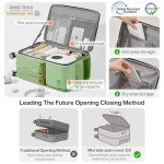 Mixi 20" Avocado Green Carry-On Luggage with Charger