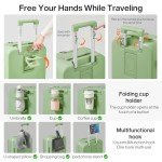 Mixi 20" Avocado Green Carry-On Luggage with Charger