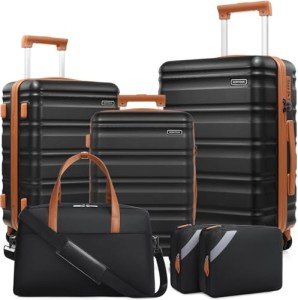 Romtour Expandable Hard Shell Suitcase Set, 6 Piece