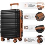 Romtour Expandable Hard Shell Suitcase Set, 6 Piece