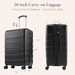 Sweetcrispy 20-Inch Lightweight Hard Shell Carry-On Suitcase
