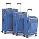Pianeta Spinner Luggage Set: Softshell, Lightweight, 3pcs (Blue)