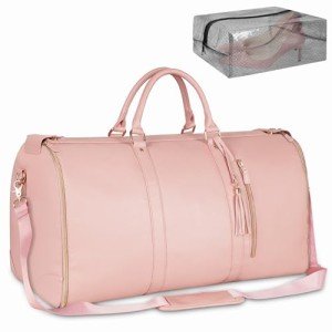 Pink Leather Garment Bag: for Fashionable Female Travelers