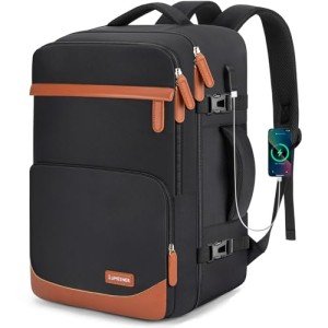 40L Water-Resistant Travel Backpack with USB Port