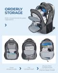 Aviation Laptop Backpack with USB Charger Hole - Grey