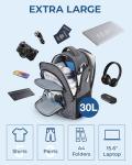Aviation Laptop Backpack with USB Charger Hole - Grey