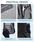 Aviation Laptop Backpack with USB Charger Hole - Grey