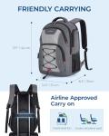 Aviation Laptop Backpack with USB Charger Hole - Grey