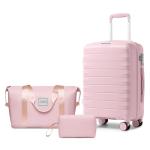 Orchid Pink 3-Piece Luggage Set with Duffel Bag