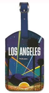Los Angeles Leatherette Luggage Tag by David Klein