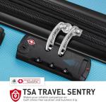 Expandable 3-Piece Blue Hard Shell Luggage Set