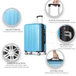 Expandable 3-Piece Blue Hard Shell Luggage Set