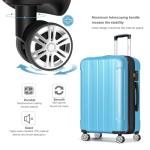 Expandable 3-Piece Blue Hard Shell Luggage Set
