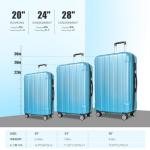 Expandable 3-Piece Blue Hard Shell Luggage Set