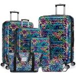 LARVENDER Expandable Lightweight Leopard Print Luggage Set