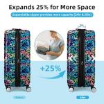 LARVENDER Expandable Lightweight Leopard Print Luggage Set