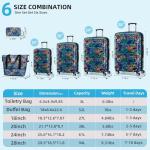LARVENDER Expandable Lightweight Leopard Print Luggage Set