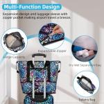 LARVENDER Expandable Lightweight Leopard Print Luggage Set