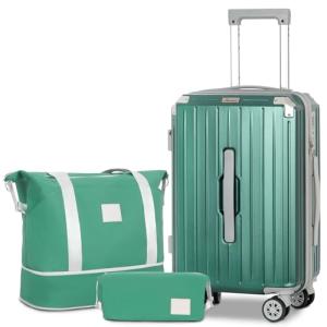 3-Piece Sage Green Carry-On Luggage Set