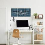 Vintage Airplane Canvas Painting - 3 Piece Set