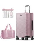 Expandable 24" Eco-Friendly Carry-On Luggage in Pink