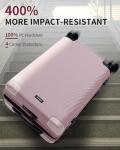 Expandable 24" Eco-Friendly Carry-On Luggage in Pink