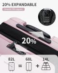 Expandable 24" Eco-Friendly Carry-On Luggage in Pink
