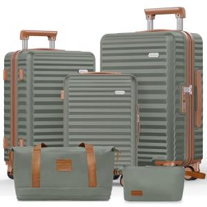 SHOWKOO 3-Piece Green Hardside Luggage Set
