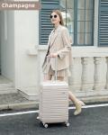 LARVENDER 6-Piece Expandable Suitcase Set - Champagne