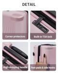 Expandable 24" Eco-Friendly Carry-On Luggage in Pink