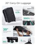 Lightweight Hardside Rolling Suitcase - Aviation-Approved, 20" - Black