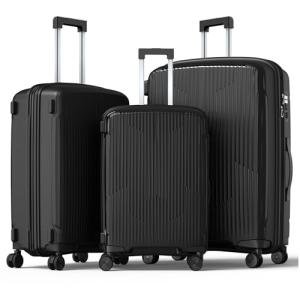 Nazhura 3-Piece Hardside Luggage Set in Dark Grey