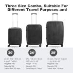 Nazhura 3-Piece Hardside Luggage Set in Dark Grey