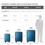 Furrnook Blue 3-Piece Hardside Luggage Set