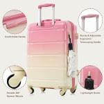 Merax 3 Piece Hardshell Luggage Set, Pink/Yellow