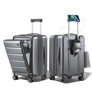 Island Elephant Expandable Carry-On Luggage with USB Charger