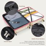 Merax 3 Piece Hardshell Luggage Set, Pink/Yellow