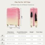 Merax 3 Piece Hardshell Luggage Set, Pink/Yellow