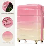 Merax 3 Piece Hardshell Luggage Set, Pink/Yellow