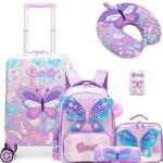 Kids’ 5-Piece Rolling Luggage Set with Neck Pillow