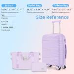 LARVENDER 20-Inch Lightweight Carry-On Suitcase