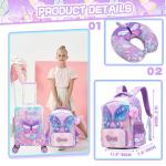 Kids’ 5-Piece Rolling Luggage Set with Neck Pillow