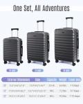 Durable 3-Piece Lightweight Luggage Set with Spinner Wheels