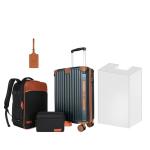 Vintage-Style Luggage Set with Backpack and Toiletry Bag