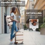 Coolife 3-Piece Hardshell Luggage Set, White