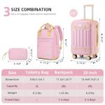 LARVENDER Expandable Vintage 3-Piece Luggage Set