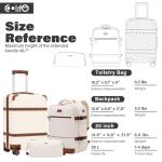 Coolife 3-Piece Hardshell Luggage Set, White