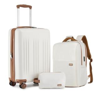 Kono 3-Piece Expandable Carry-On Luggage Set