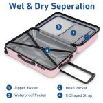 KYME Pink Hardshell Suitcase Set with Wheels