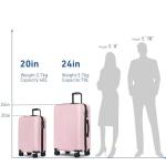 KYME Pink Hardshell Suitcase Set with Wheels